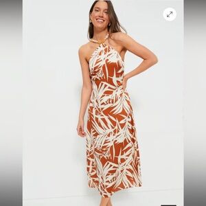NWT Bronze Leafy Floral Mallorca Maxi Dress